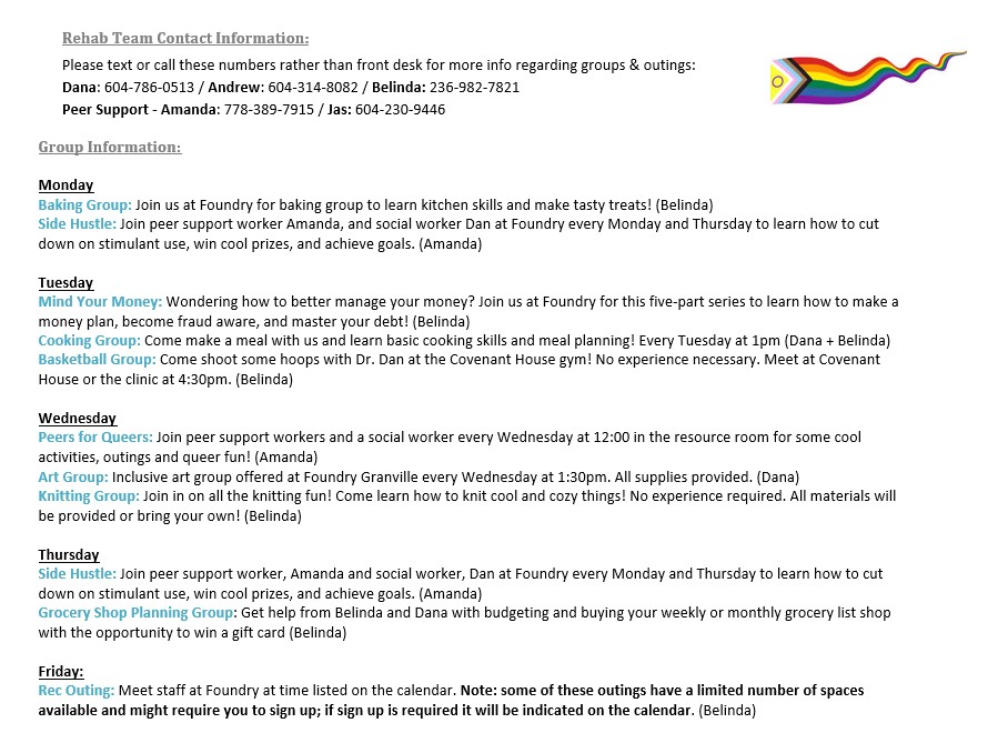 Foundry Vancouver Granville November 2025 Calendar Description