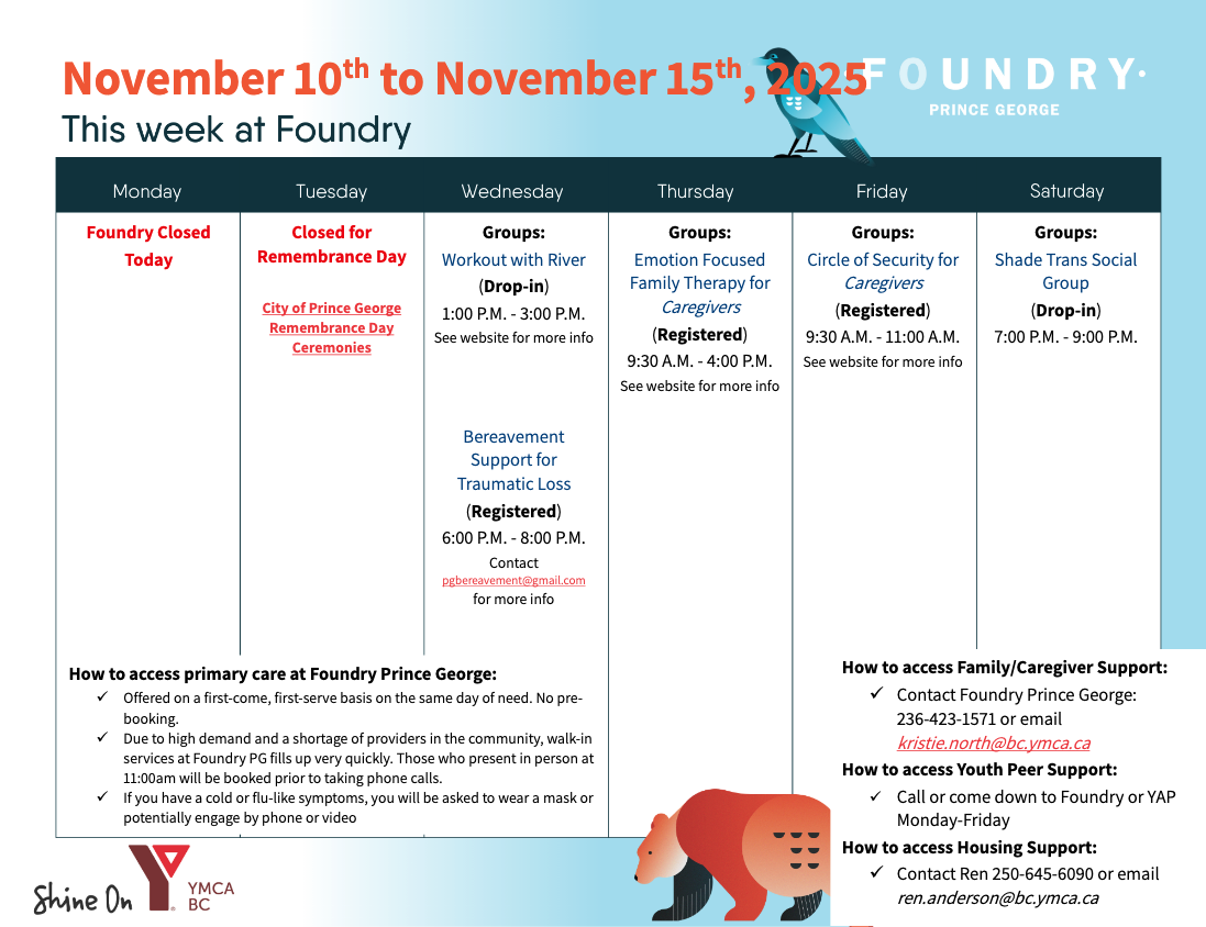 Prince George Weekly Calendar Nov 10 2025 Pt 2