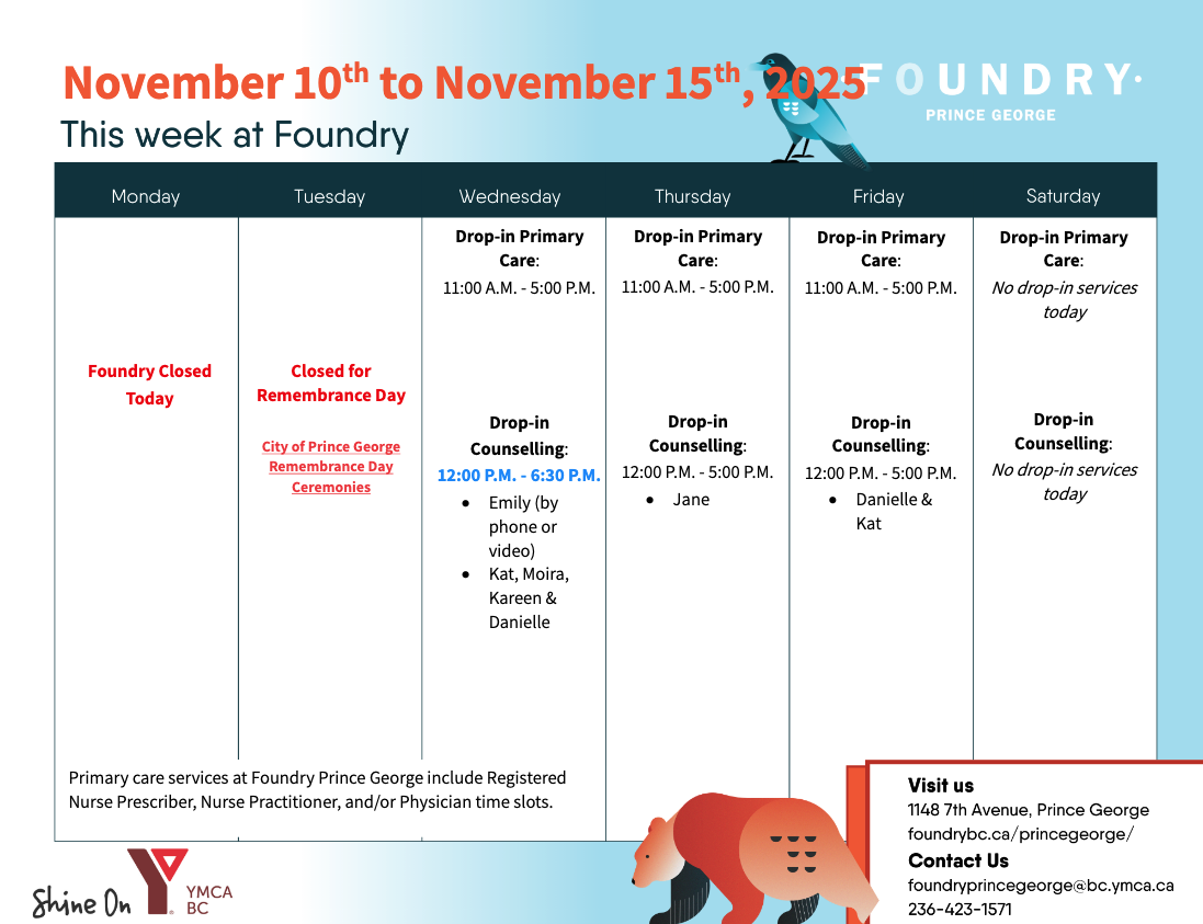 Prince George Weekly Calendar Nov 10 2025 Pt 1