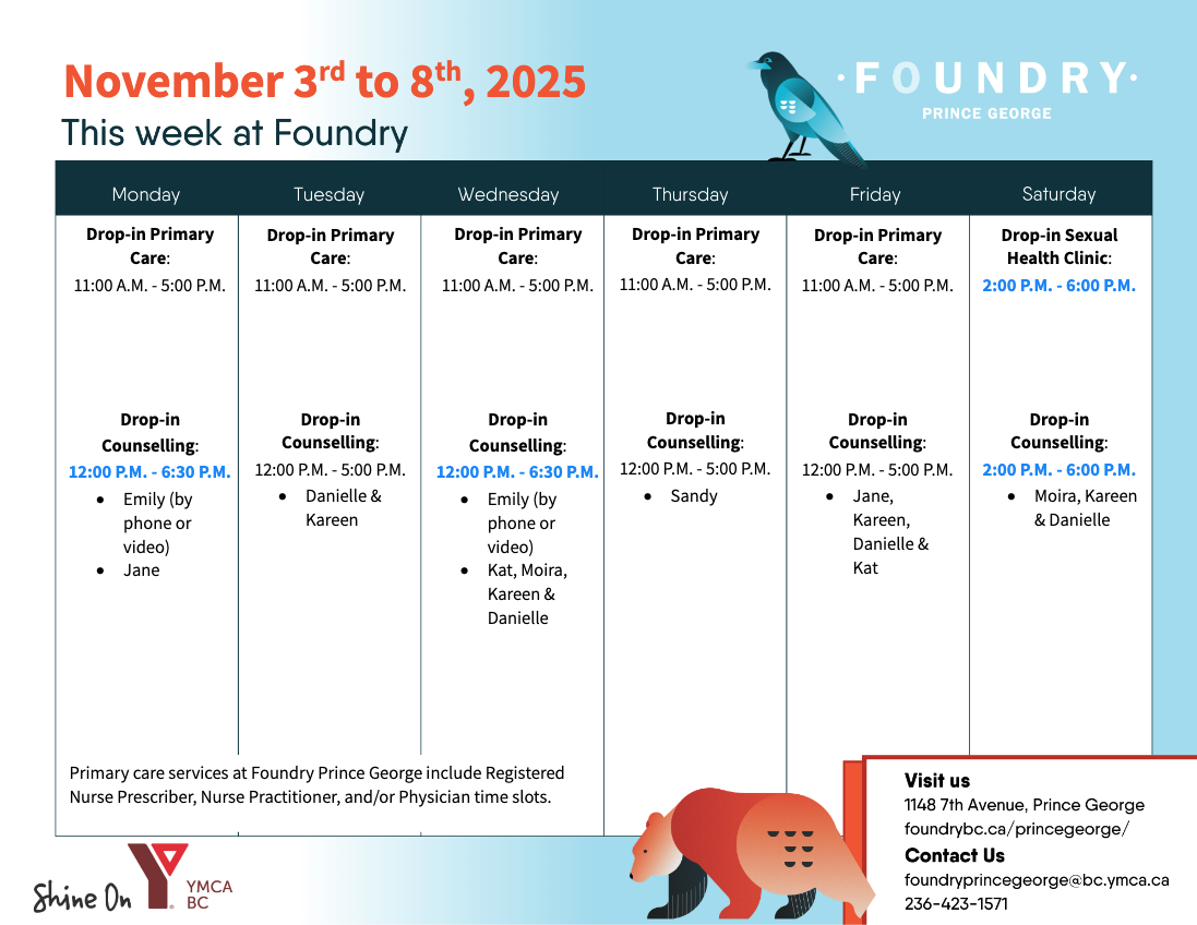 Prince George Weekly Calendar Nov 3rd 2025 Part 1