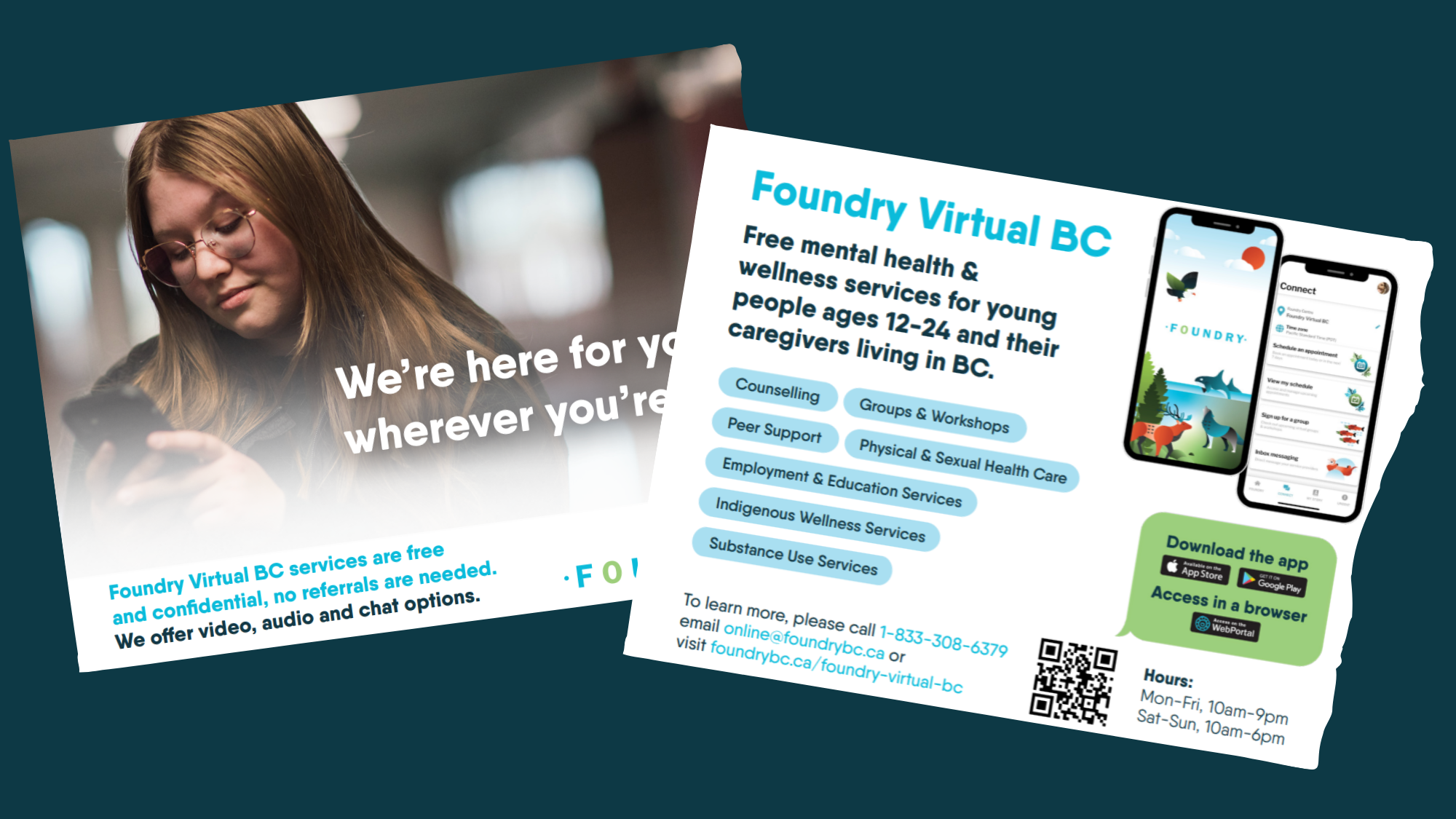 Foundry Virtual BC: Youth & Caregiver Promotional Quarter Card